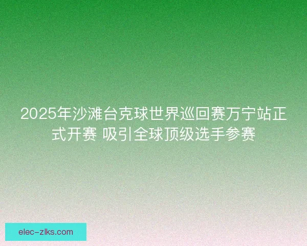 2025年沙滩台克球世界巡回赛万宁站正式开赛 吸引全球顶级选手参赛